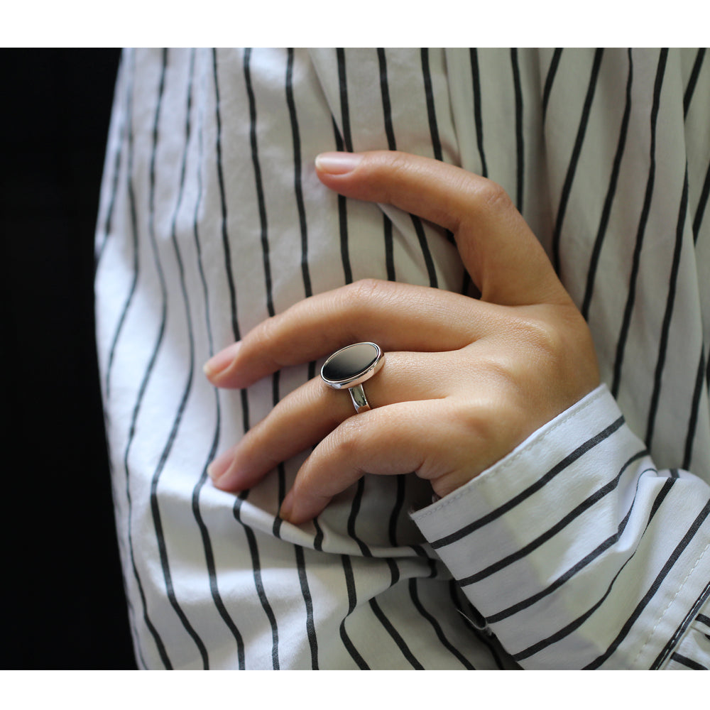 Big Onyx Stone Women Ring