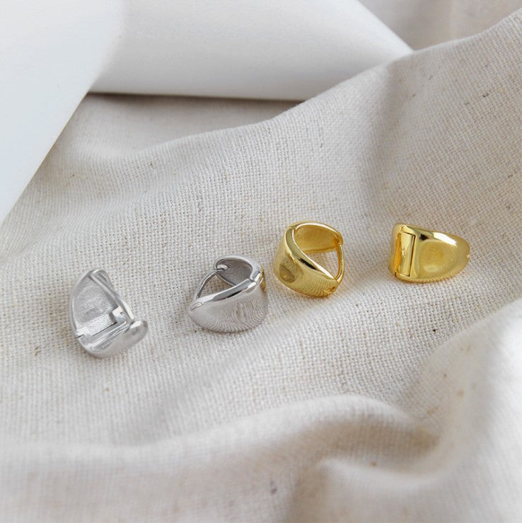 Silver Hoop Earring White Gold & Gold