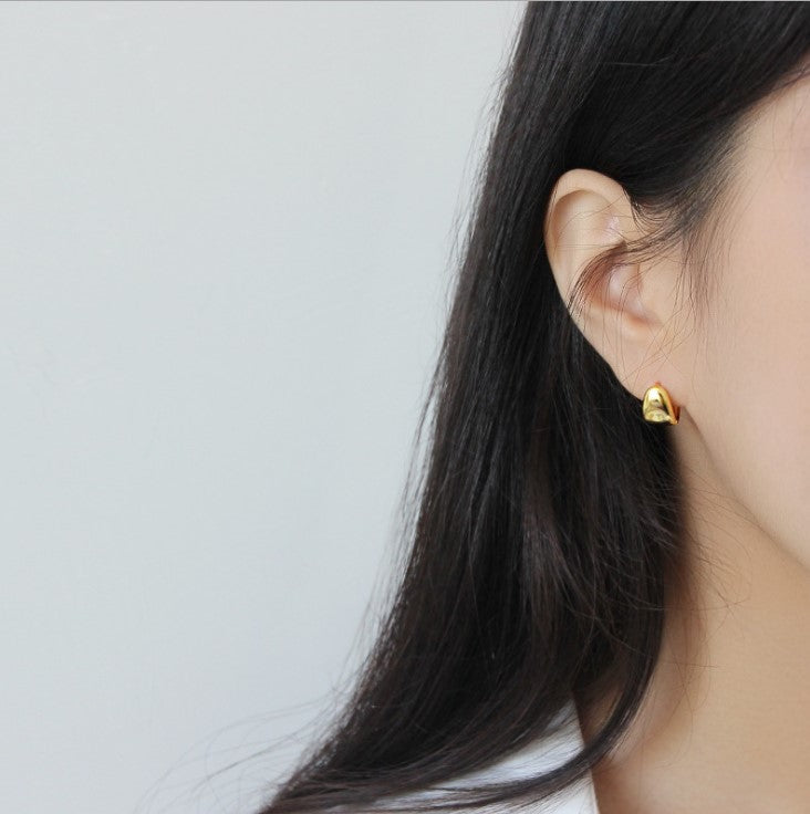 Silver Hoop Earring White Gold & Gold