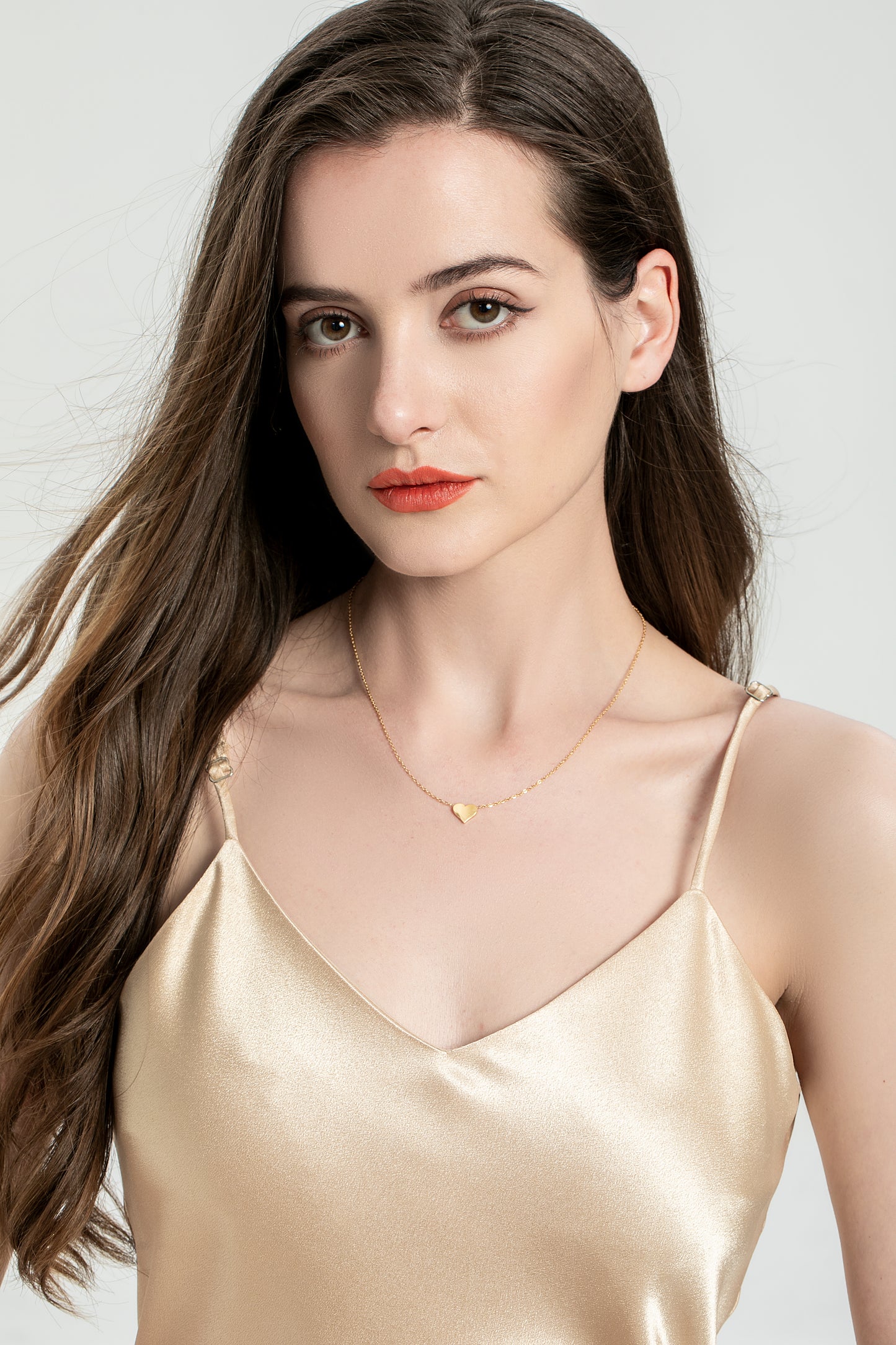 Gold Heart Necklace Women