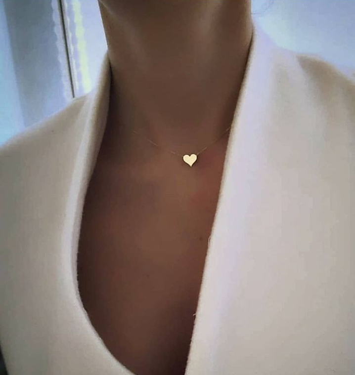 Gold Heart Necklace Women