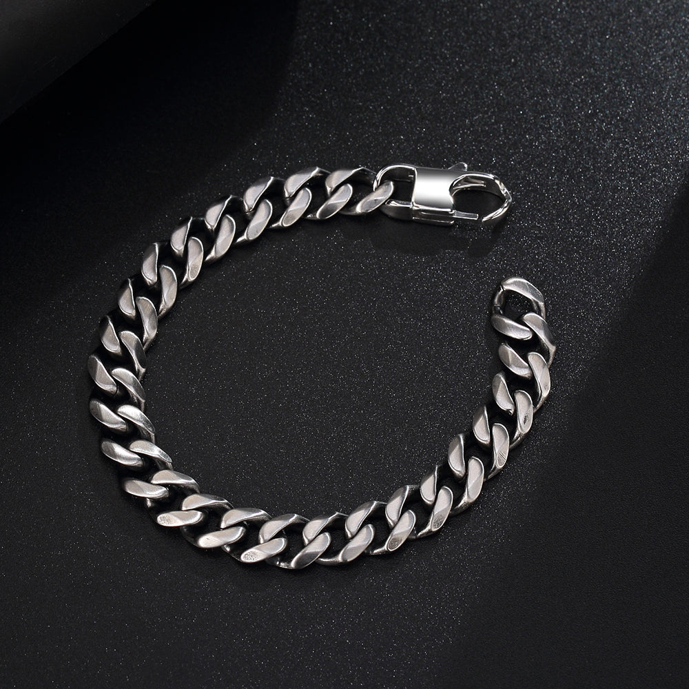 9mm Cuban  Chain Vintage Bracelet